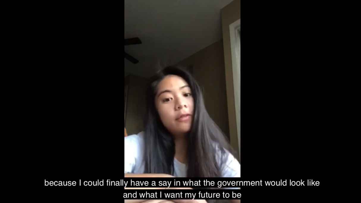 because I could finally have a say in what the government could look like and what I want my future to be